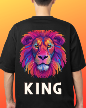 "King of the Jungle" Lion Graphic T-Shirt – Bold & Fierce Design